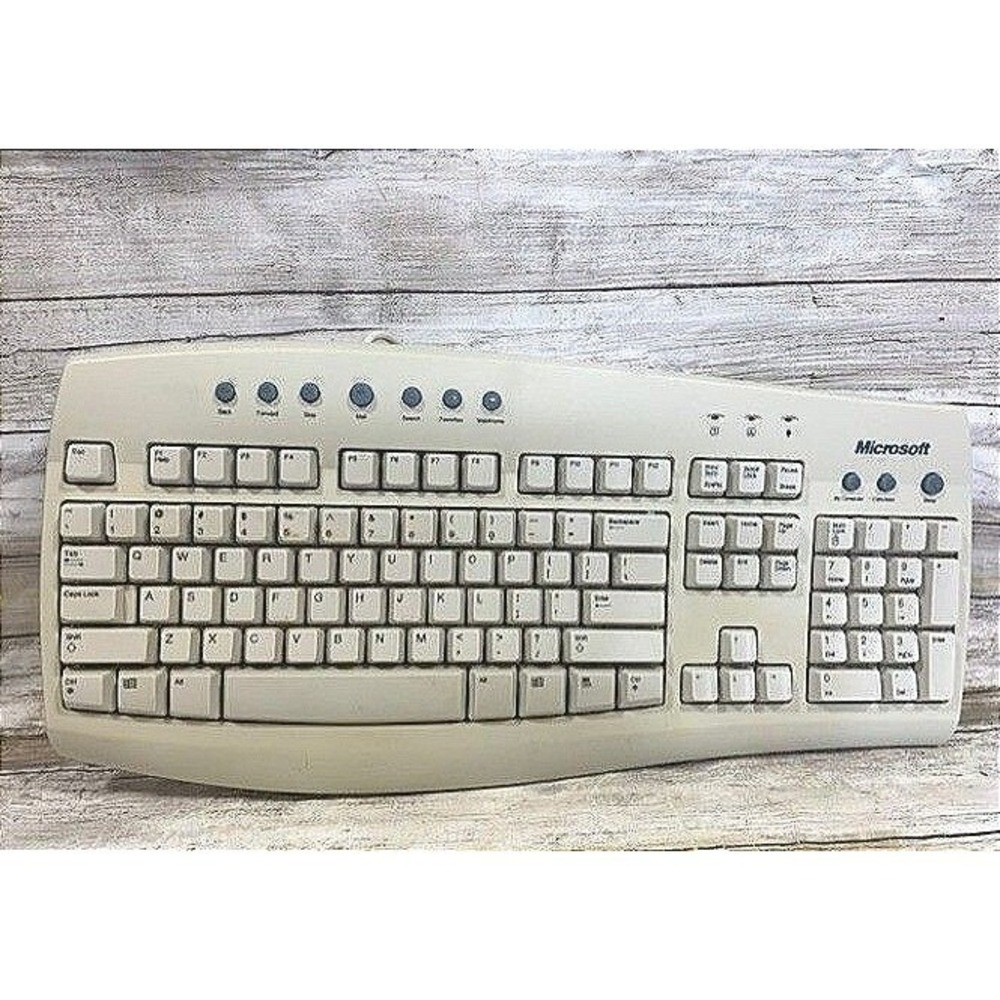 Microsoft Internet Keyboard PS/2 Wired Beige Model RT-9410 V.6FTW Vintage